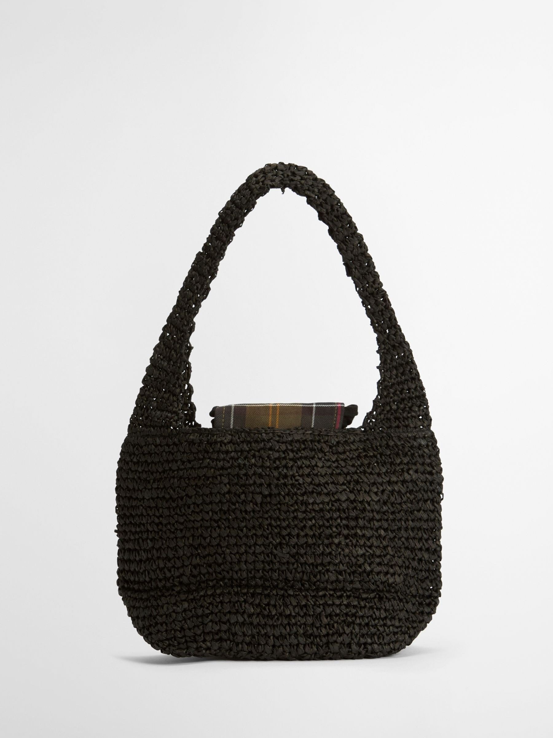 Barbour Black Lily Raffia Tote Bag, imported from the UK