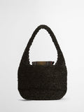 Barbour Black Lily Raffia Tote Bag, imported from the UK