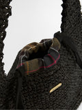 Barbour Black Lily Raffia Tote Bag, imported from the UK