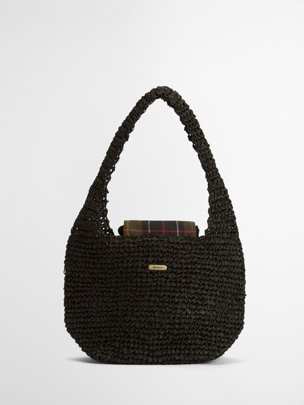 Barbour Black Lily Raffia Tote Bag, imported from the UK