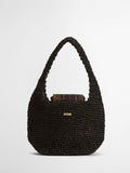 Barbour Black Lily Raffia Tote Bag, imported from the UK