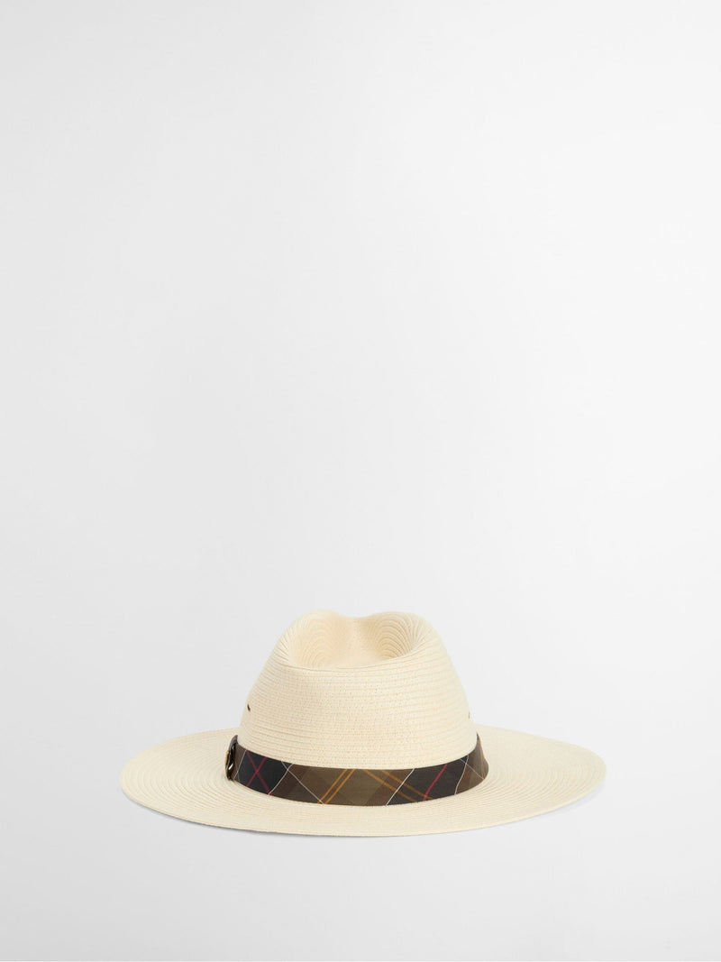 Barbour cream Kirkstone summer fedora with tartan bands, UK version