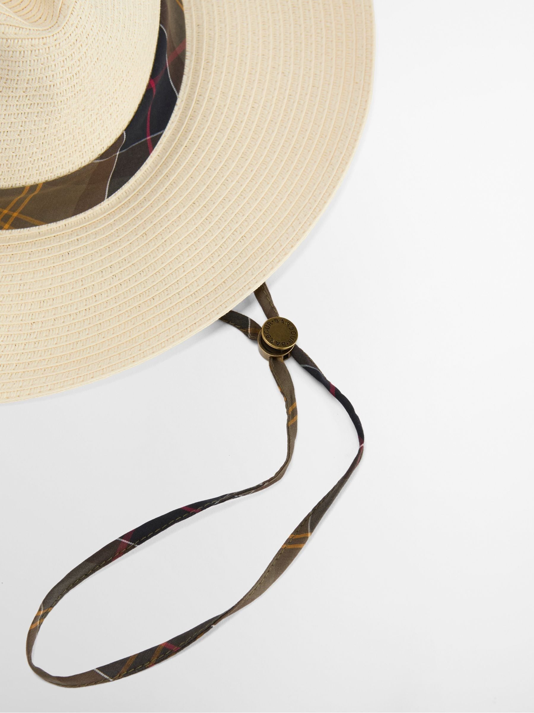 Barbour cream Kirkstone summer fedora with tartan bands, UK version