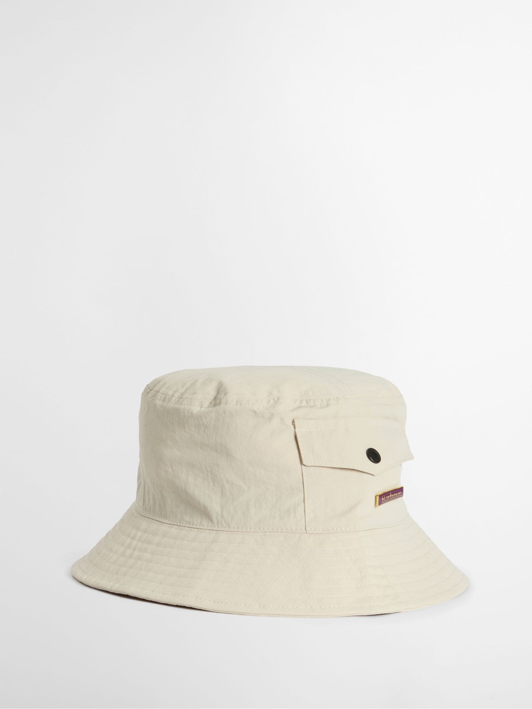 Barbour Natural Tracker showerproof bucket hat (British brand)