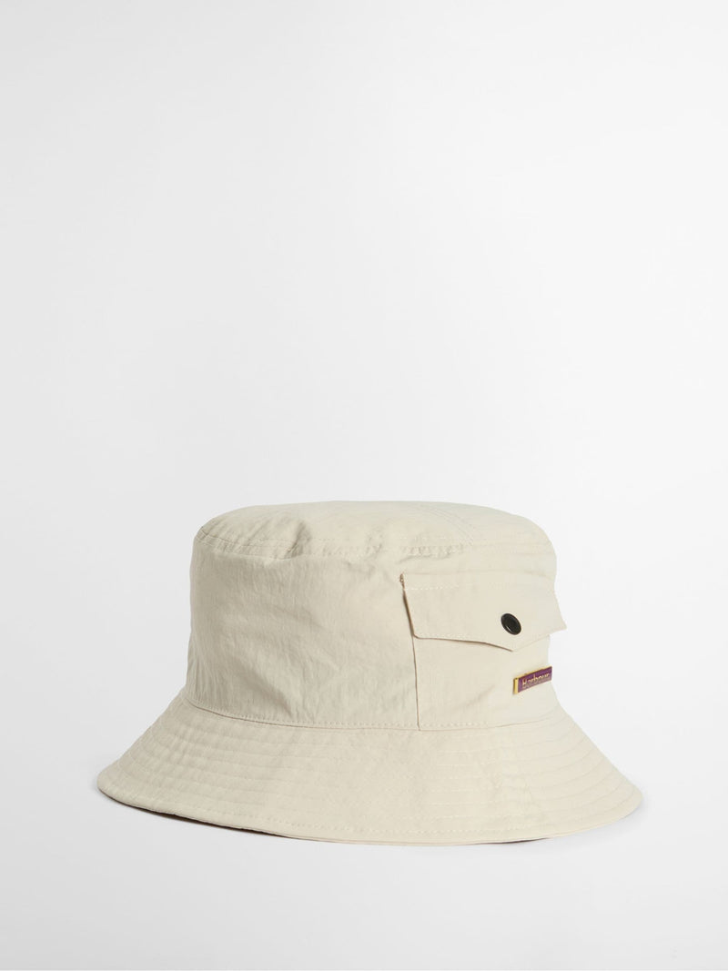 Barbour Natural Tracker showerproof bucket hat (British brand)