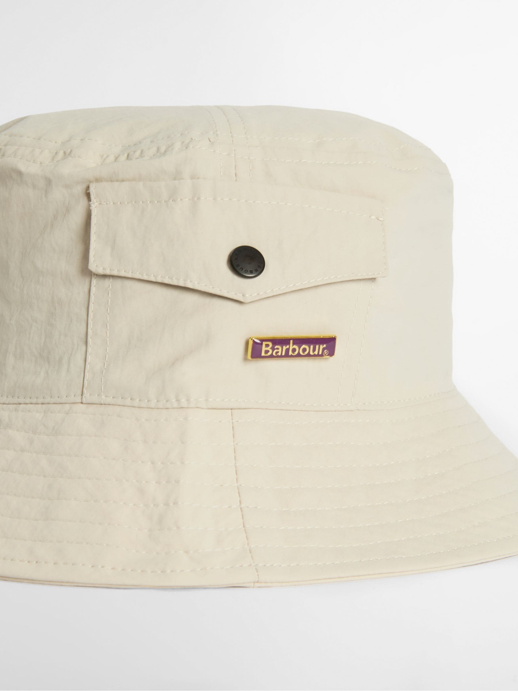 Barbour Natural Tracker showerproof bucket hat (British brand)