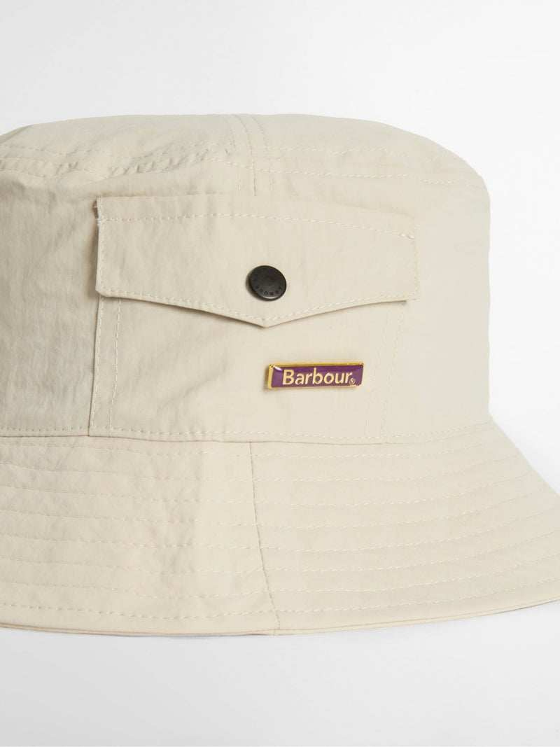 Barbour Natural Tracker showerproof bucket hat (British brand)