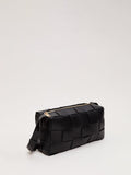 Phase Eight black leather woven cross-body bag - British product