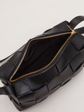 Phase Eight black leather woven cross-body bag - British product