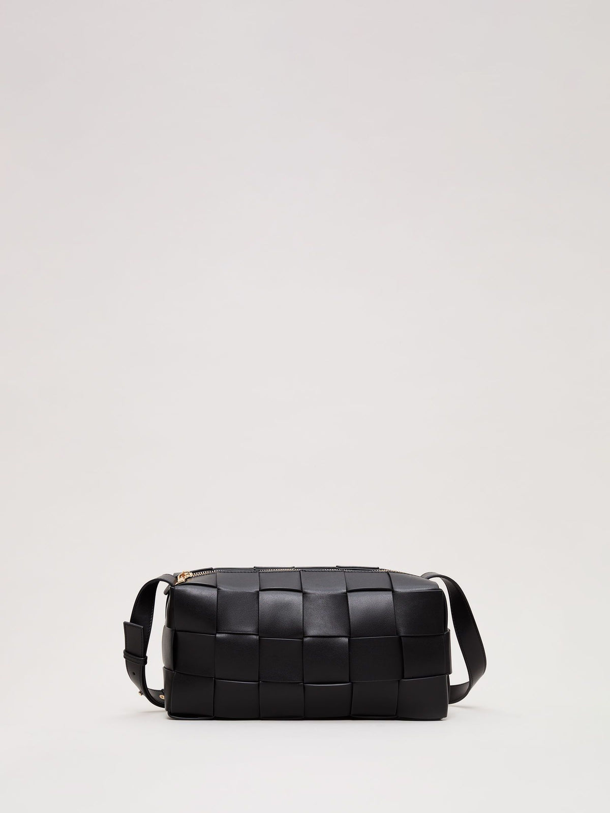 Phase Eight black leather woven cross-body bag - British product