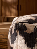 Natural woven ikat square pouffe 55cm (British brand)