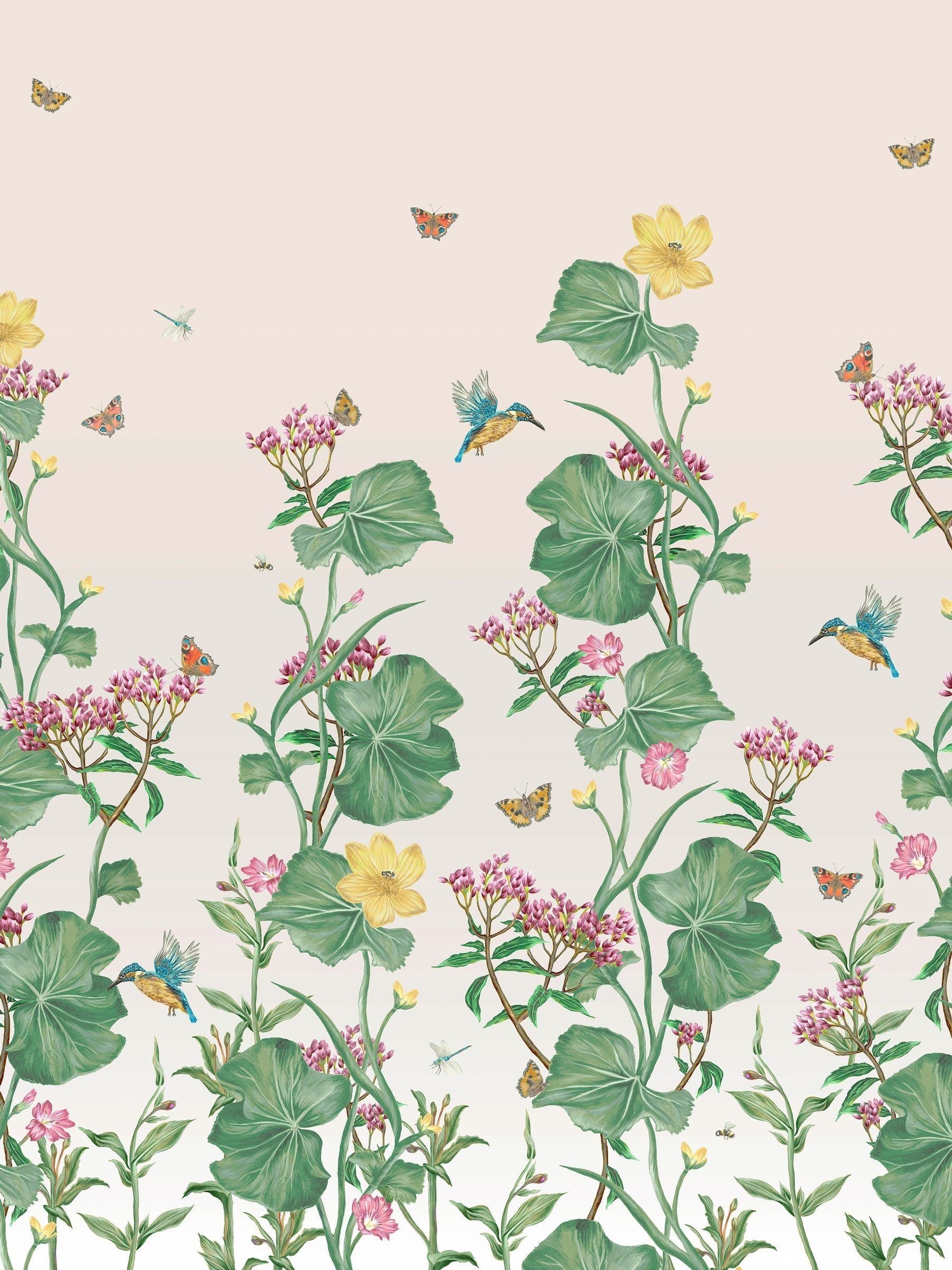 Laura Ashley green multi Llanelli fixed size 3M mural - British product