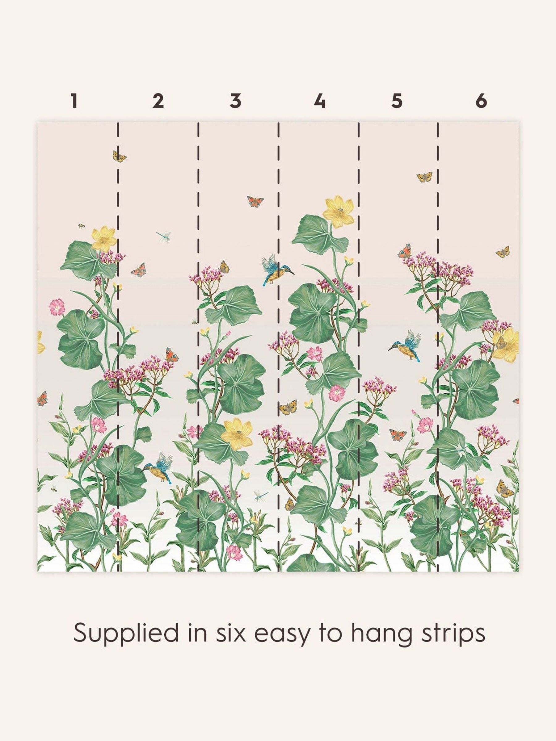 Laura Ashley green multi Llanelli fixed size 3M mural - British product