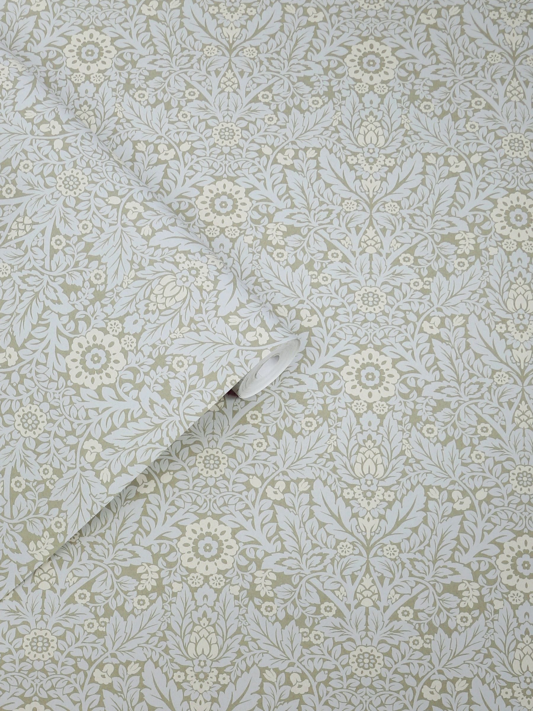 Laura Ashley Delamore wallpaper sample A4 Stone Grey, UK version