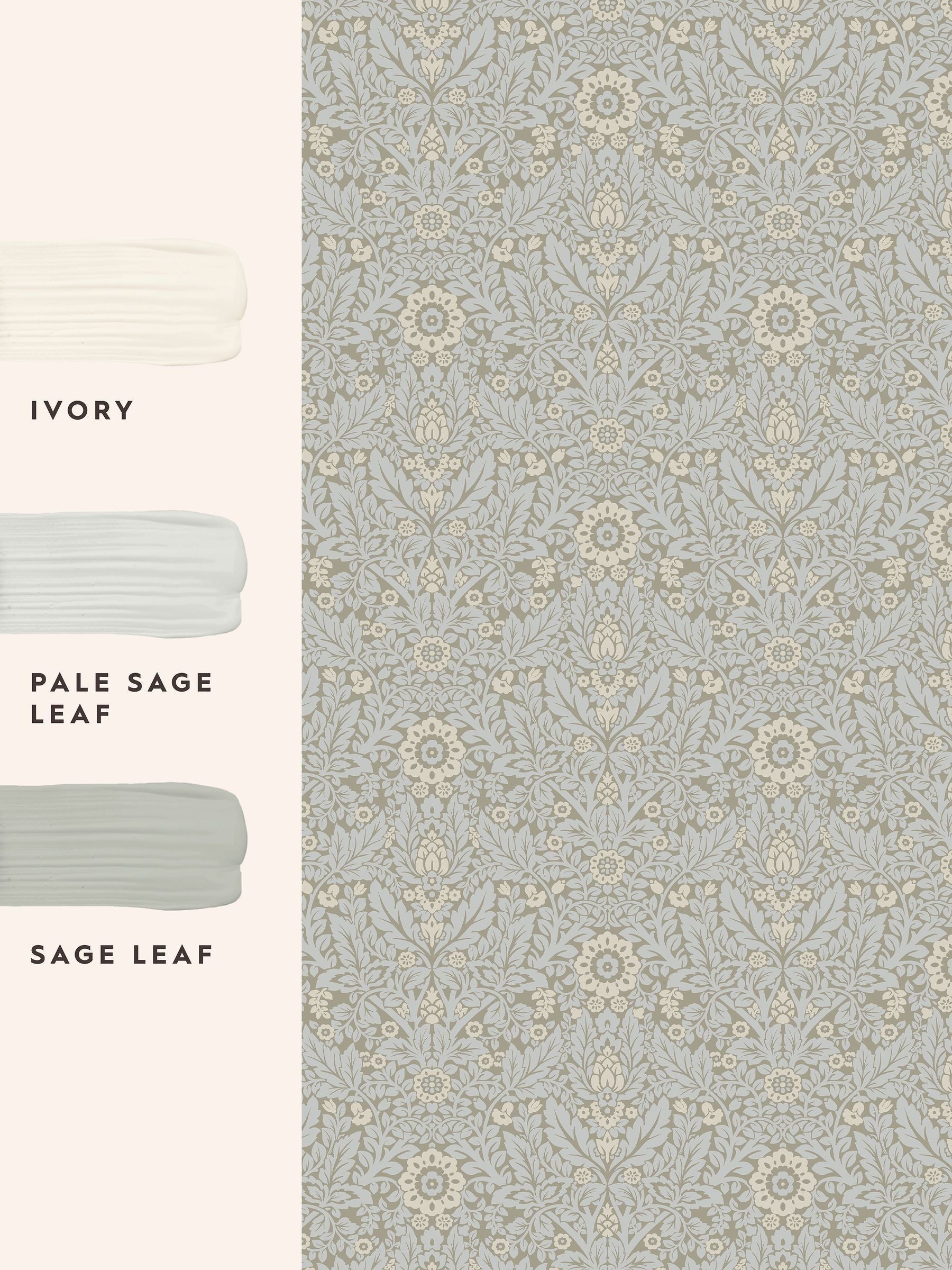 Laura Ashley Delamore wallpaper sample A4 Stone Grey, UK version