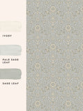 Laura Ashley Delamore wallpaper sample A4 Stone Grey, UK version