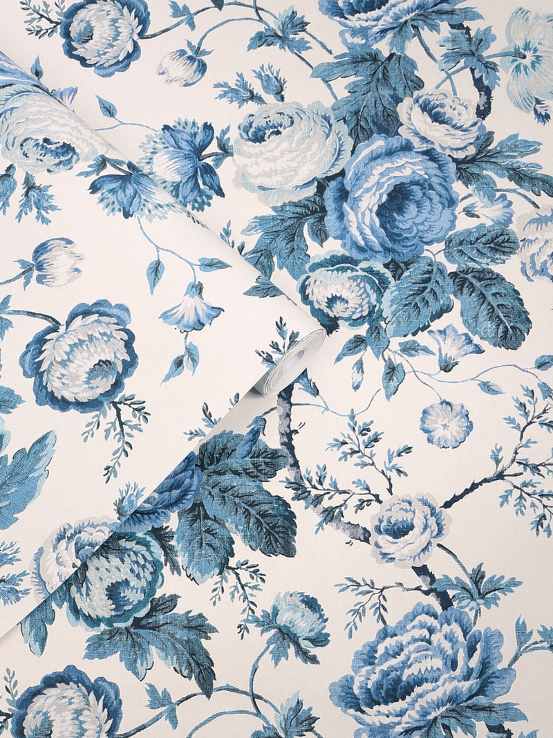 Laura Ashley Dark Seapsray Uffington Roses 10M Wallpaper