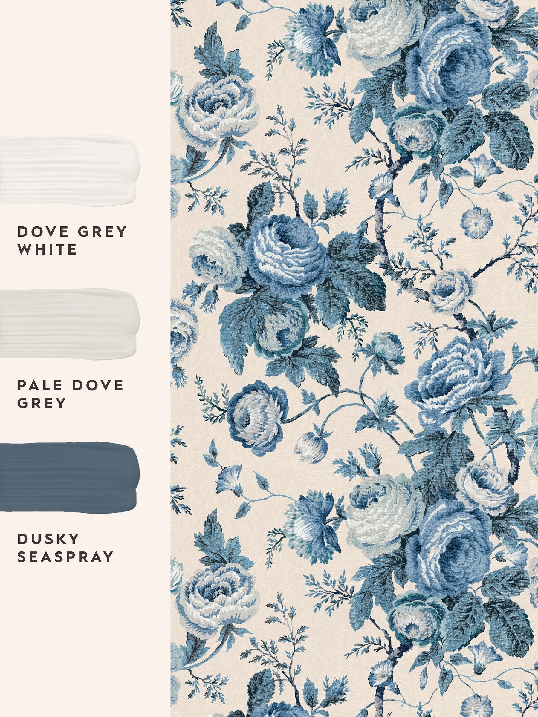 Laura Ashley Dark Seapsray Uffington Roses 10M Wallpaper