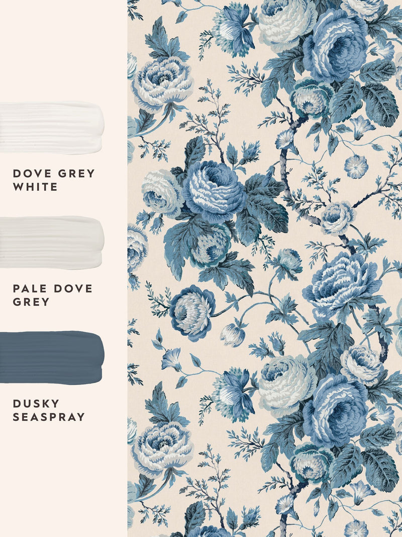 Laura Ashley Dark Seapsray Uffington Roses 10M Wallpaper