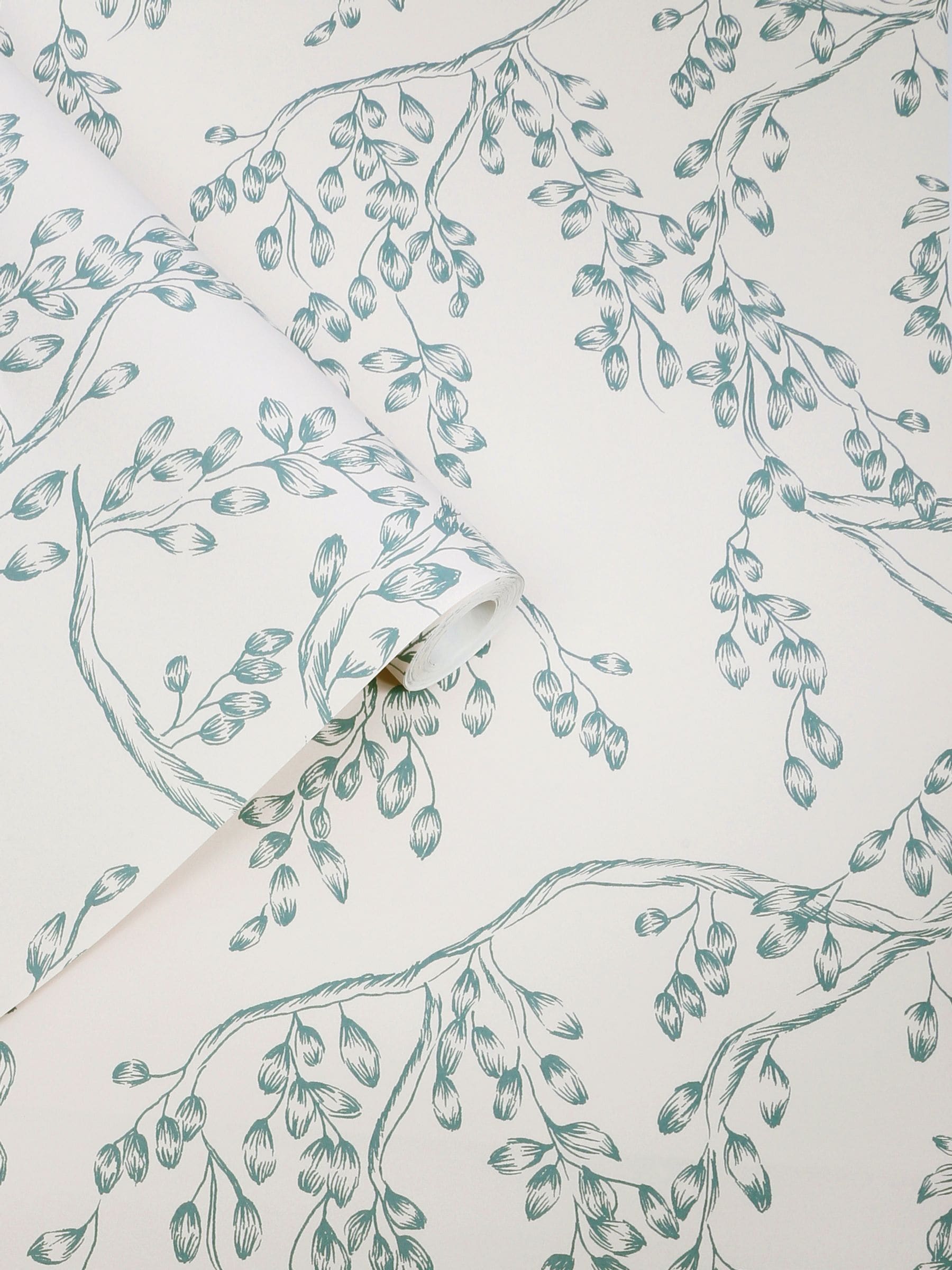 Laura Ashley Newport Blue Rainham Willow 10M Wallpaper