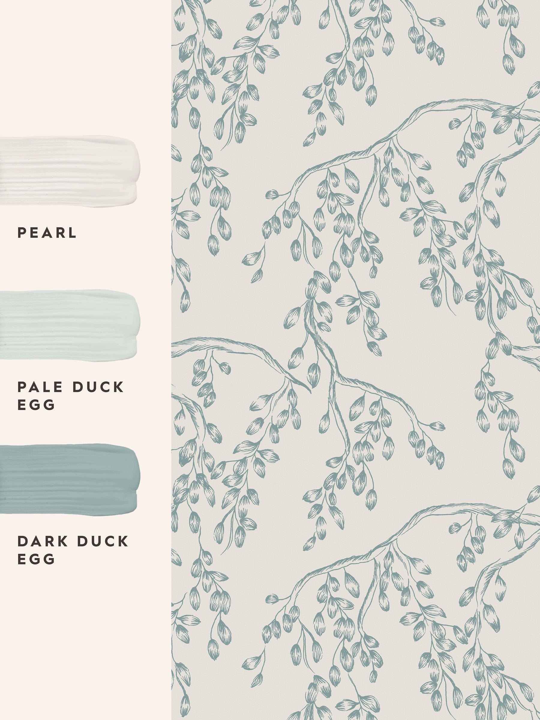 Laura Ashley Newport Blue Rainham Willow 10M Wallpaper
