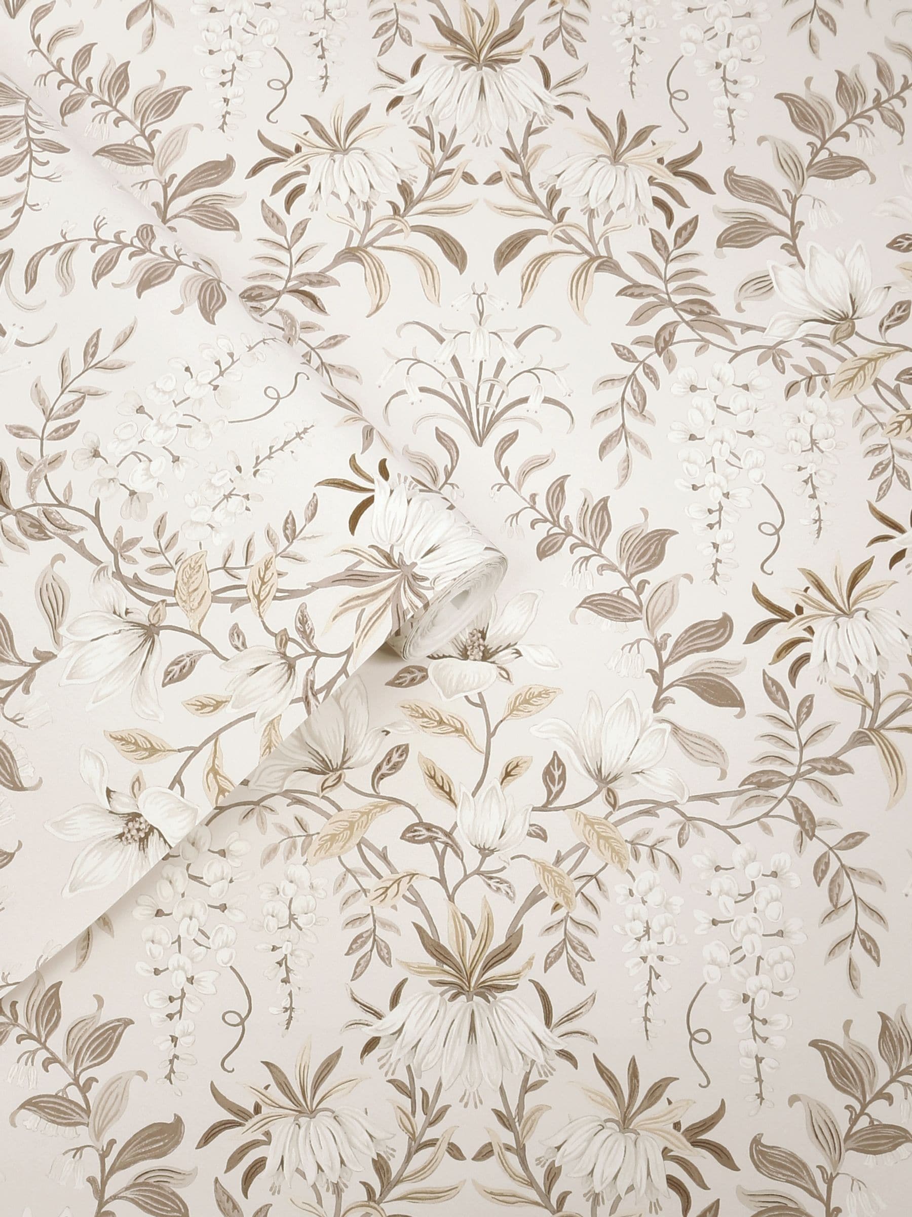 Laura Ashley Soft Natural Parterre wallpaper sample A4, imported from the UK