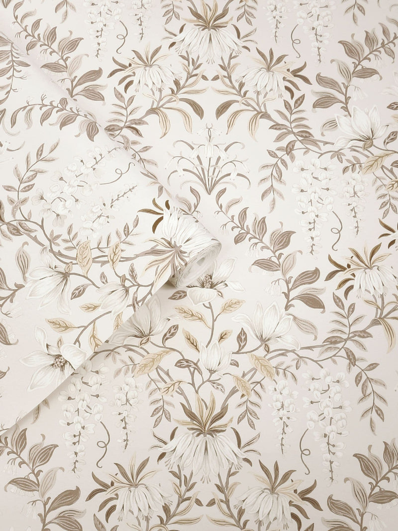 Laura Ashley Soft Natural Parterre wallpaper sample A4, imported from the UK