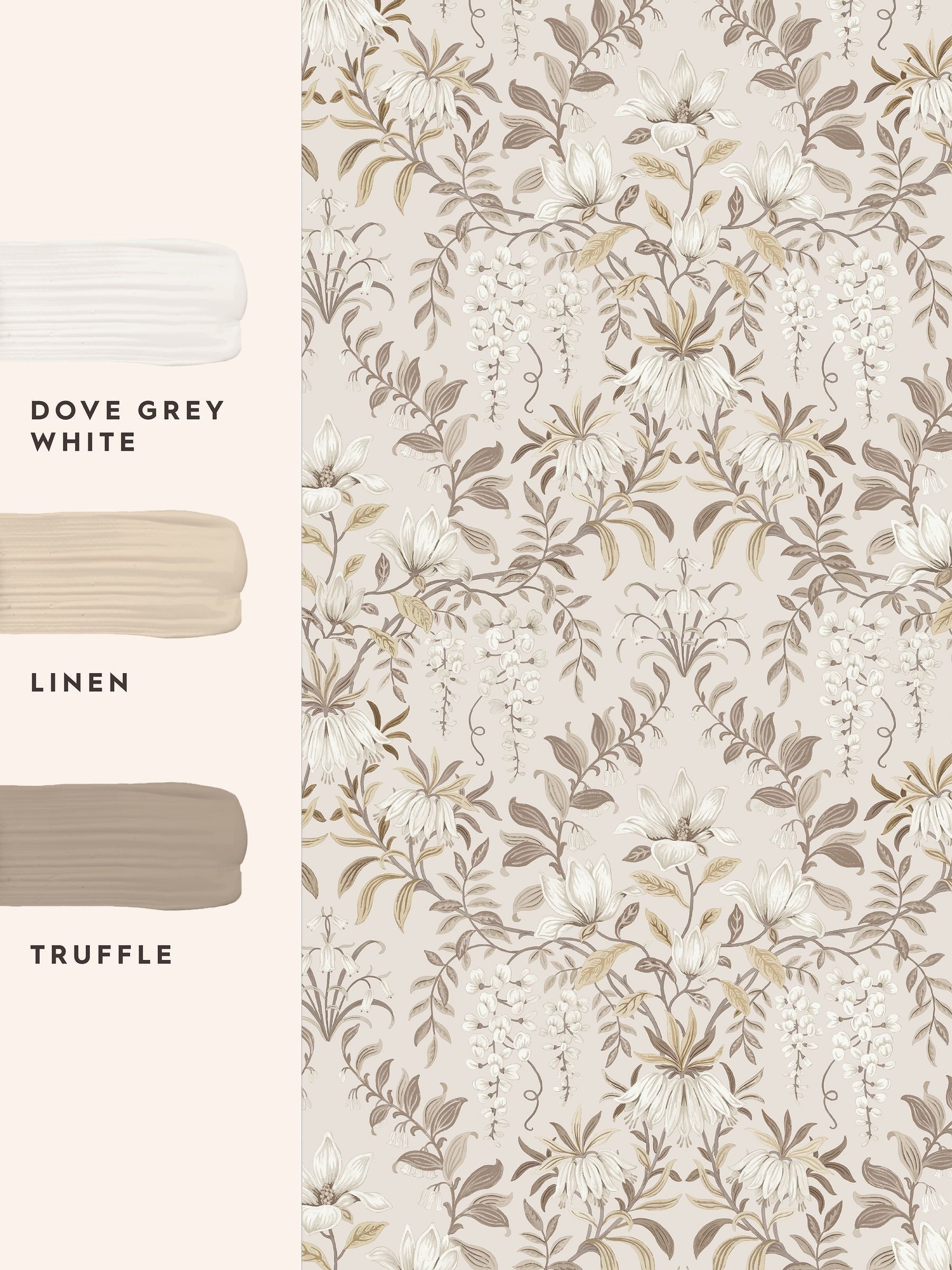 Laura Ashley Soft Natural Parterre wallpaper sample A4, imported from the UK