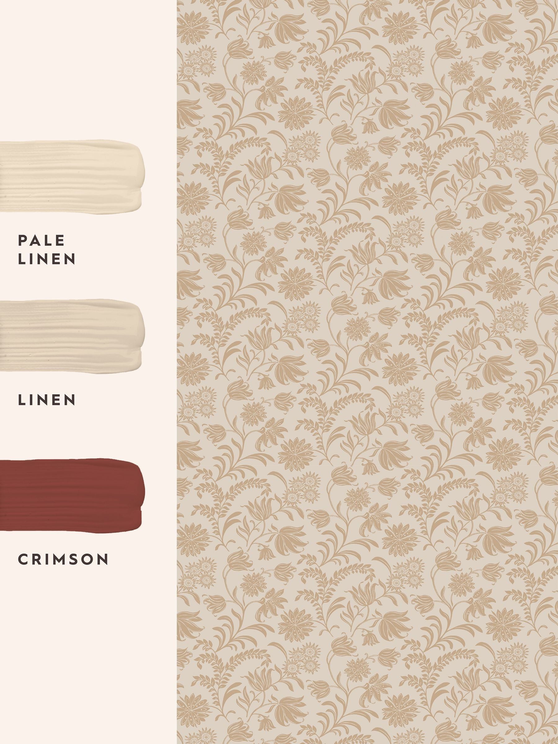 Laura Ashley Hemingway wallpaper sample caramel A4, imported from the UK