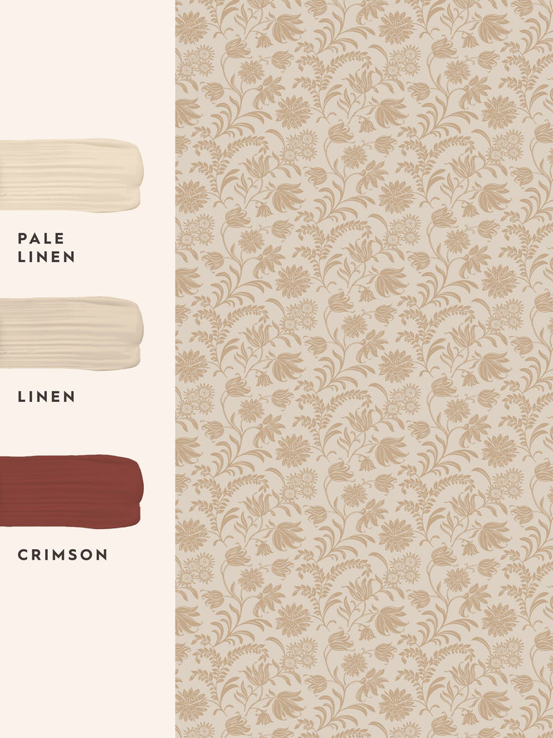Laura Ashley Hemingway wallpaper sample caramel A4, imported from the UK
