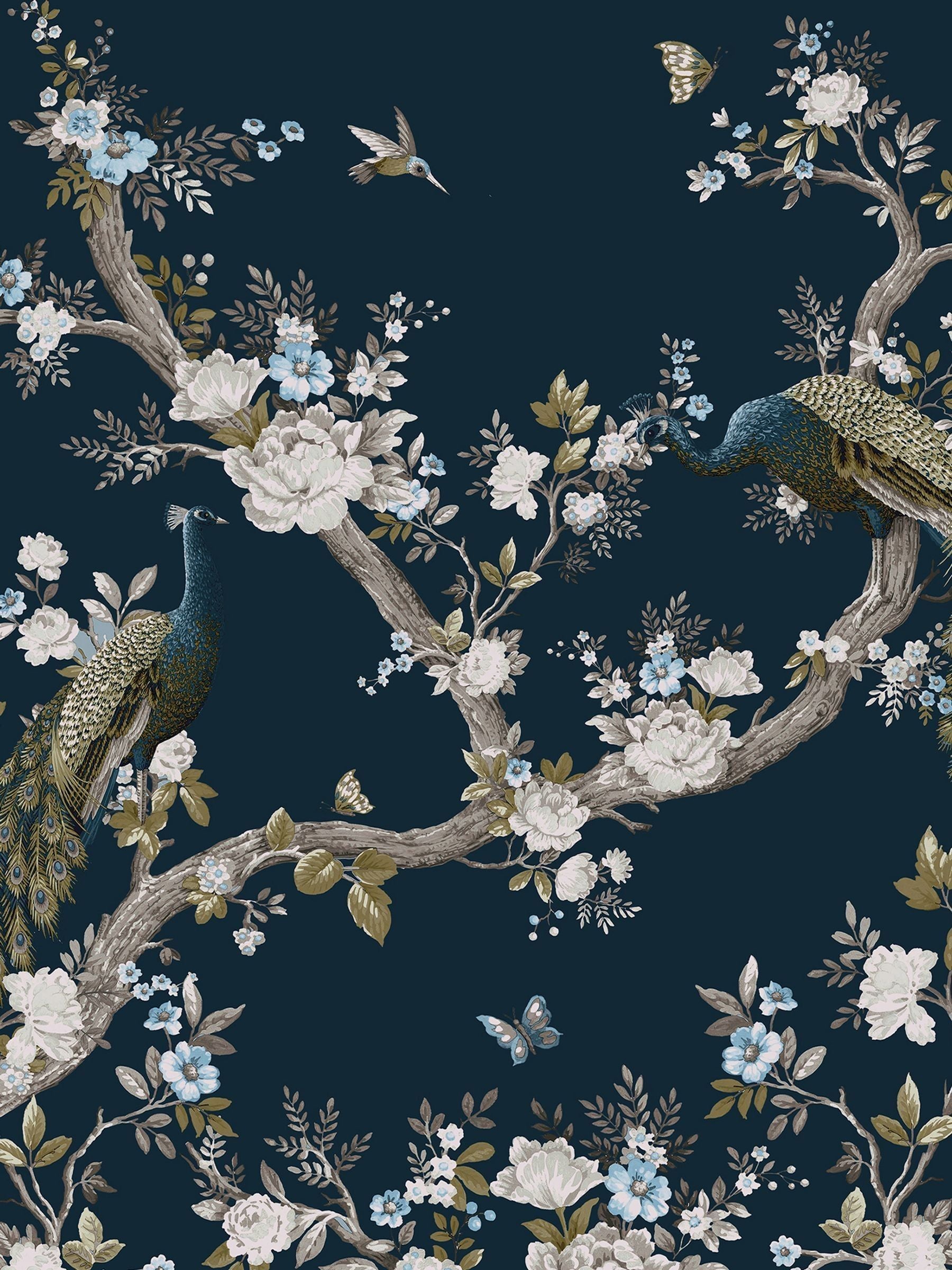 Laura Ashley White  Midnight Belvedere A4 Mural Sample
