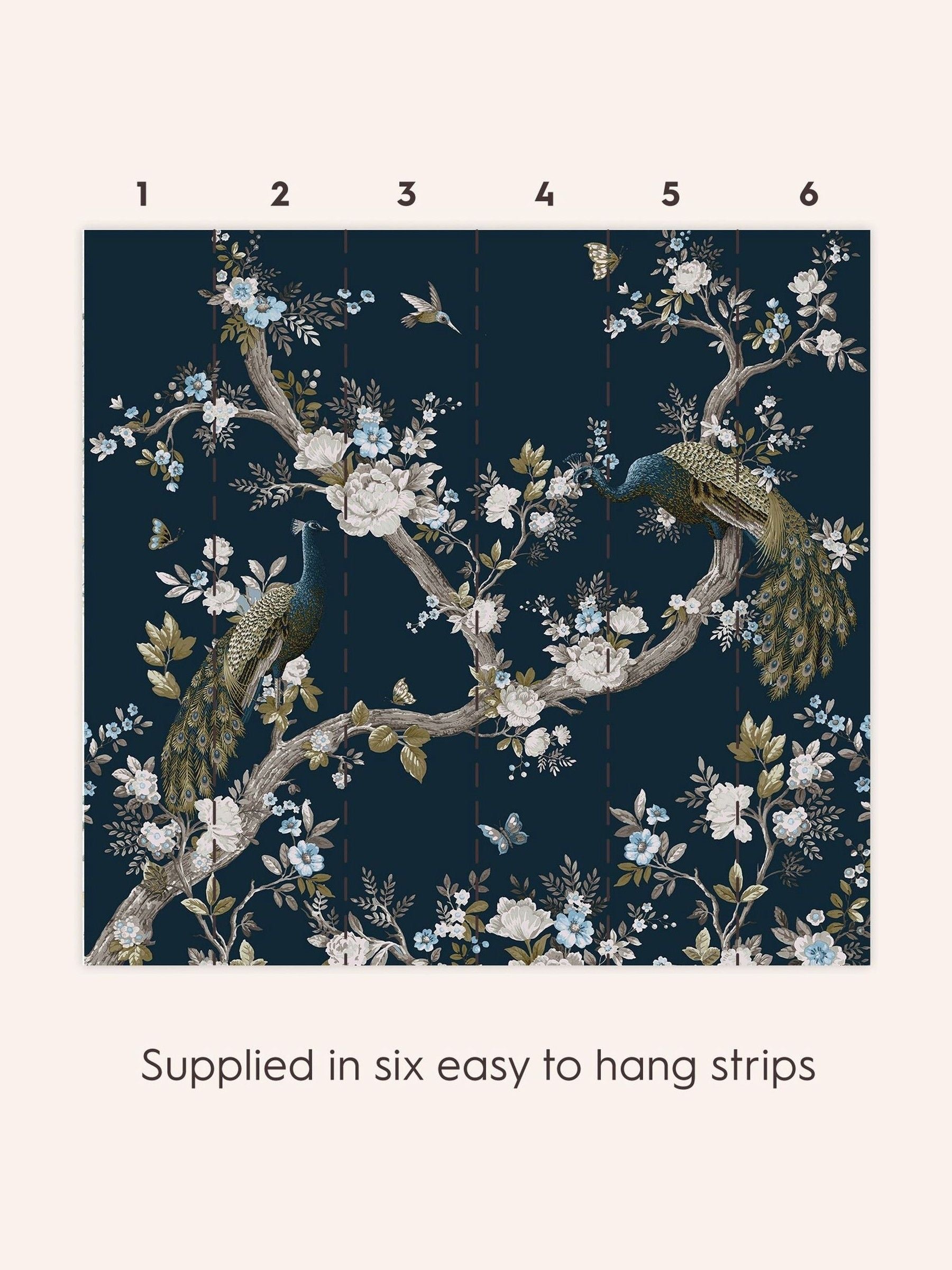 Laura Ashley White  Midnight Belvedere A4 Mural Sample