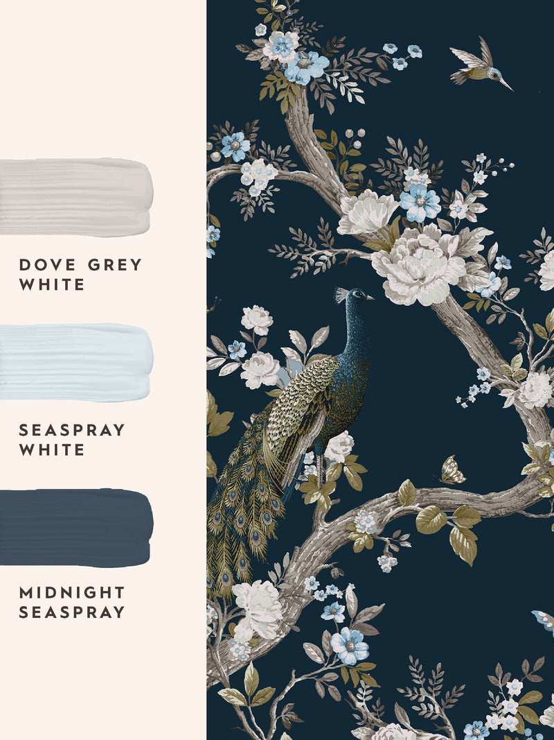 Laura Ashley White  Midnight Belvedere A4 Mural Sample