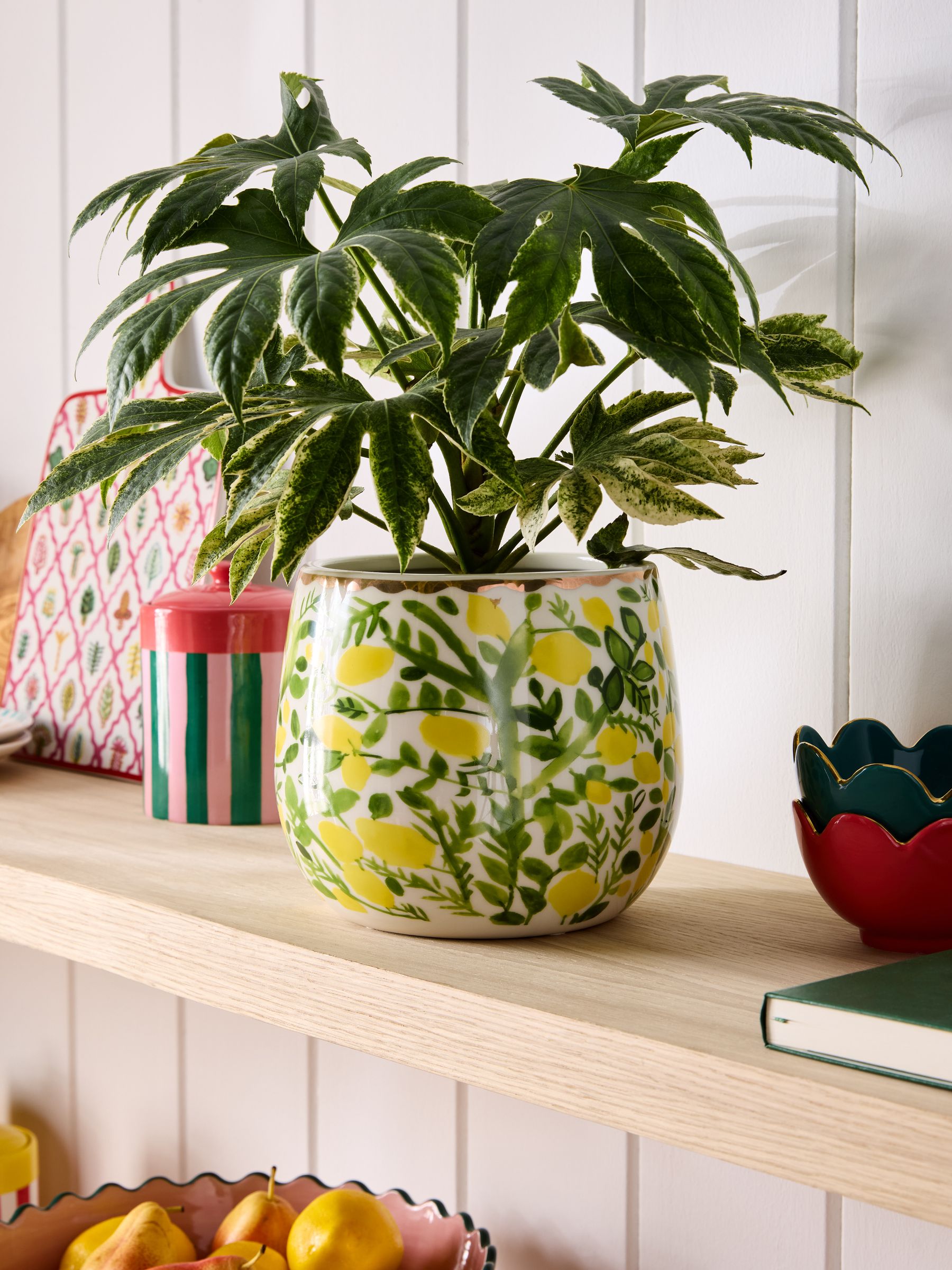 Lucy Tiffney Floral Large Ceramic Plant Pot