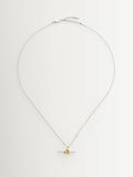 Missoma gold tone T-bar knot pendant necklace, imported from the UK