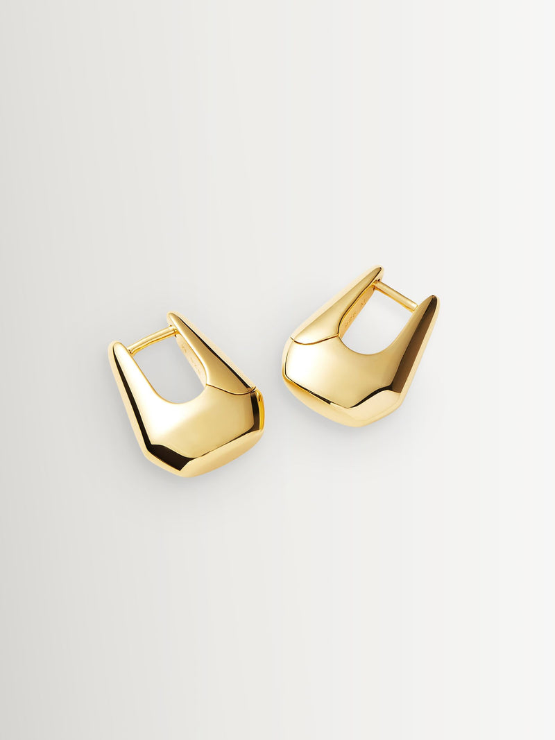 Missoma gold tone Arco small hoop earrings, imported from the UK