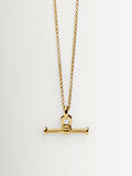 Missoma gold tone ridge T-bar chain necklace, British brand