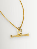 Missoma gold tone ridge T-bar chain necklace, British brand