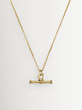 Missoma gold tone ridge T-bar chain necklace, British brand