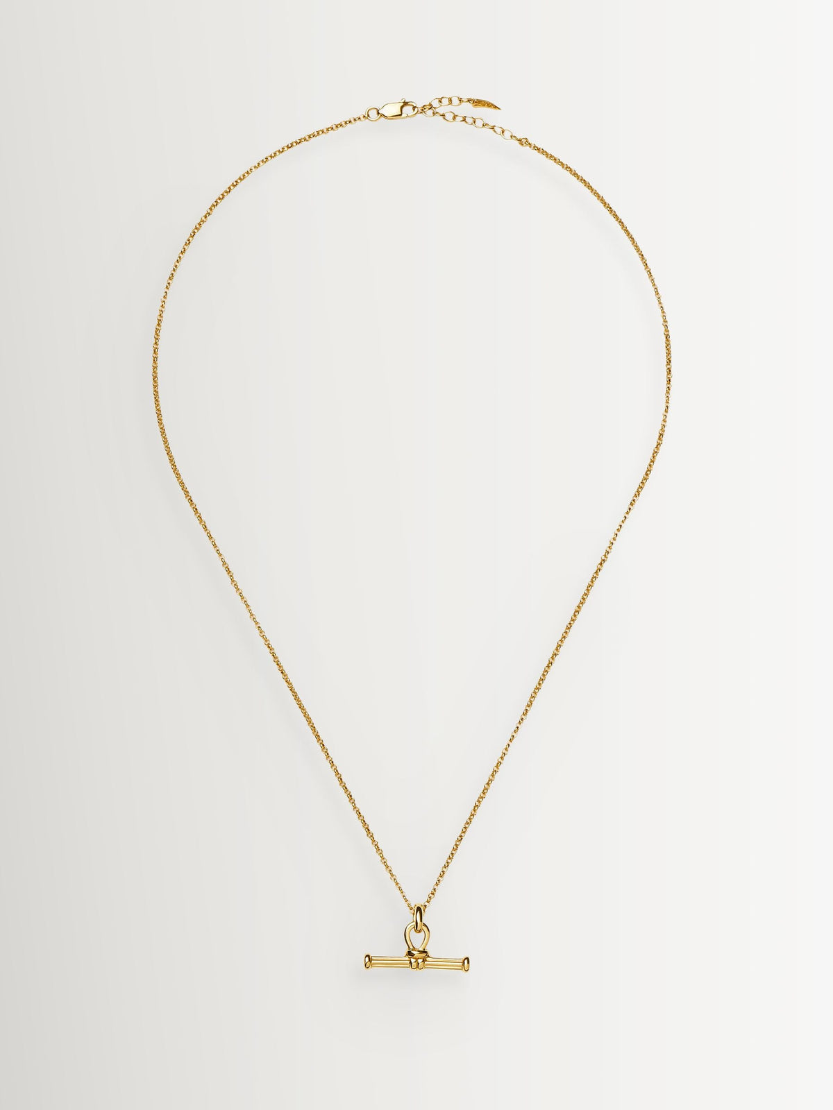 Missoma gold tone ridge T-bar chain necklace, British brand