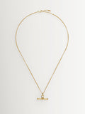 Missoma gold tone ridge T-bar chain necklace, British brand