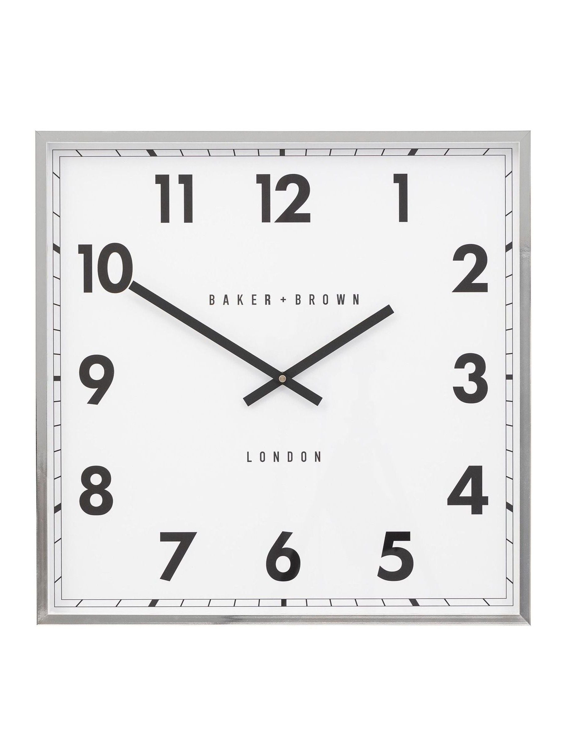 Gallery Home Chrome Pinehurst wall clock 50cm x 50cm, UK version