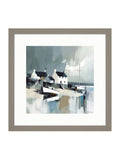 Blue grey sea spirit abstract wall art 53cm x 53cm - British product