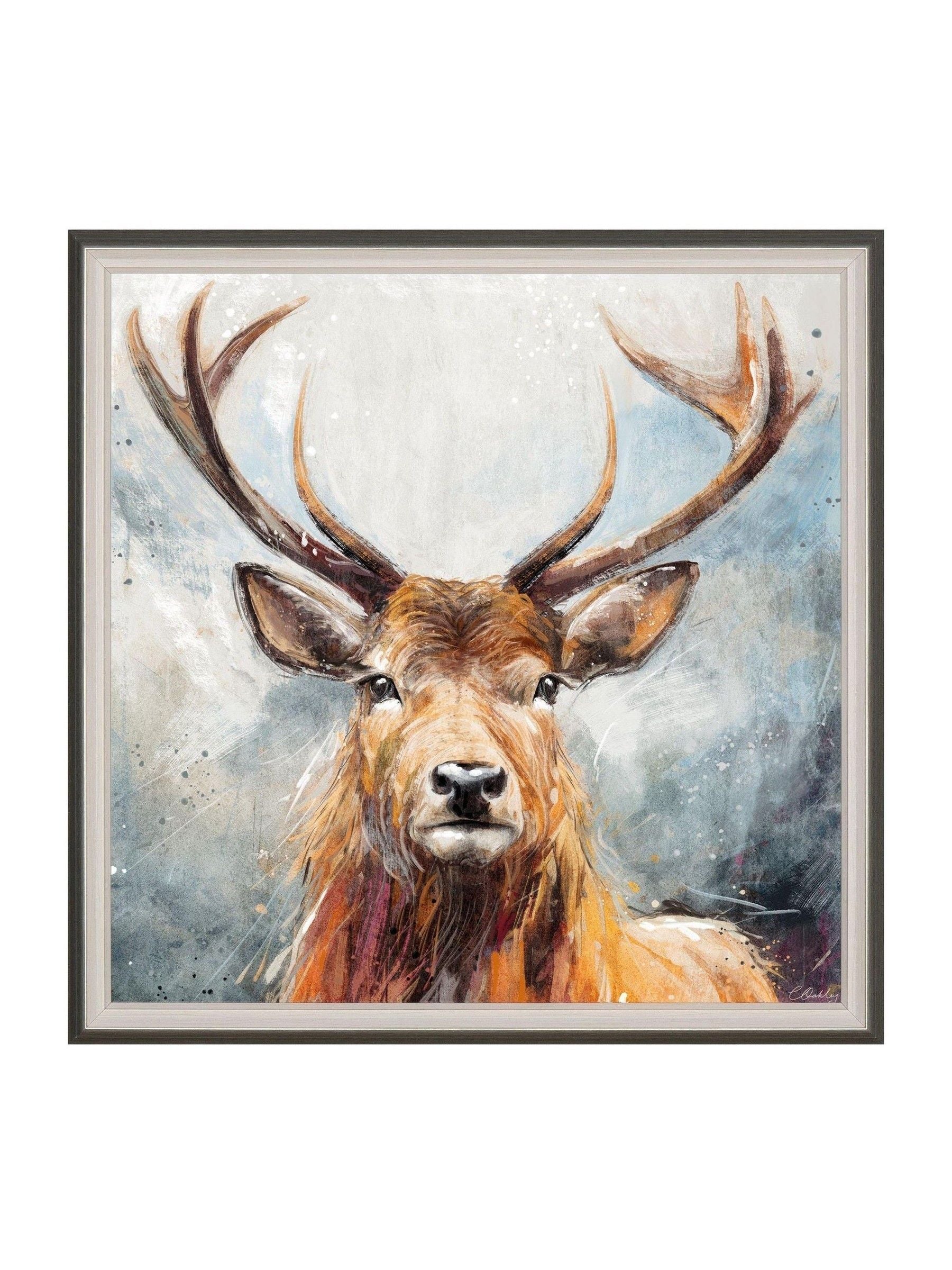 Charlotte Oakley stag wall art 55cm x 55cm - British product