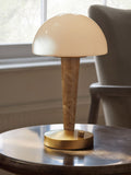 Brass N. Edgecote Marble rechargeable table lamp, imported from the UK