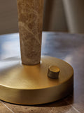 Brass N. Edgecote Marble rechargeable table lamp, imported from the UK