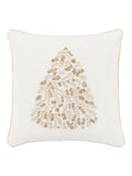 Gallery Home cream embroidered Christmas tree cushion 45cm (British brand)