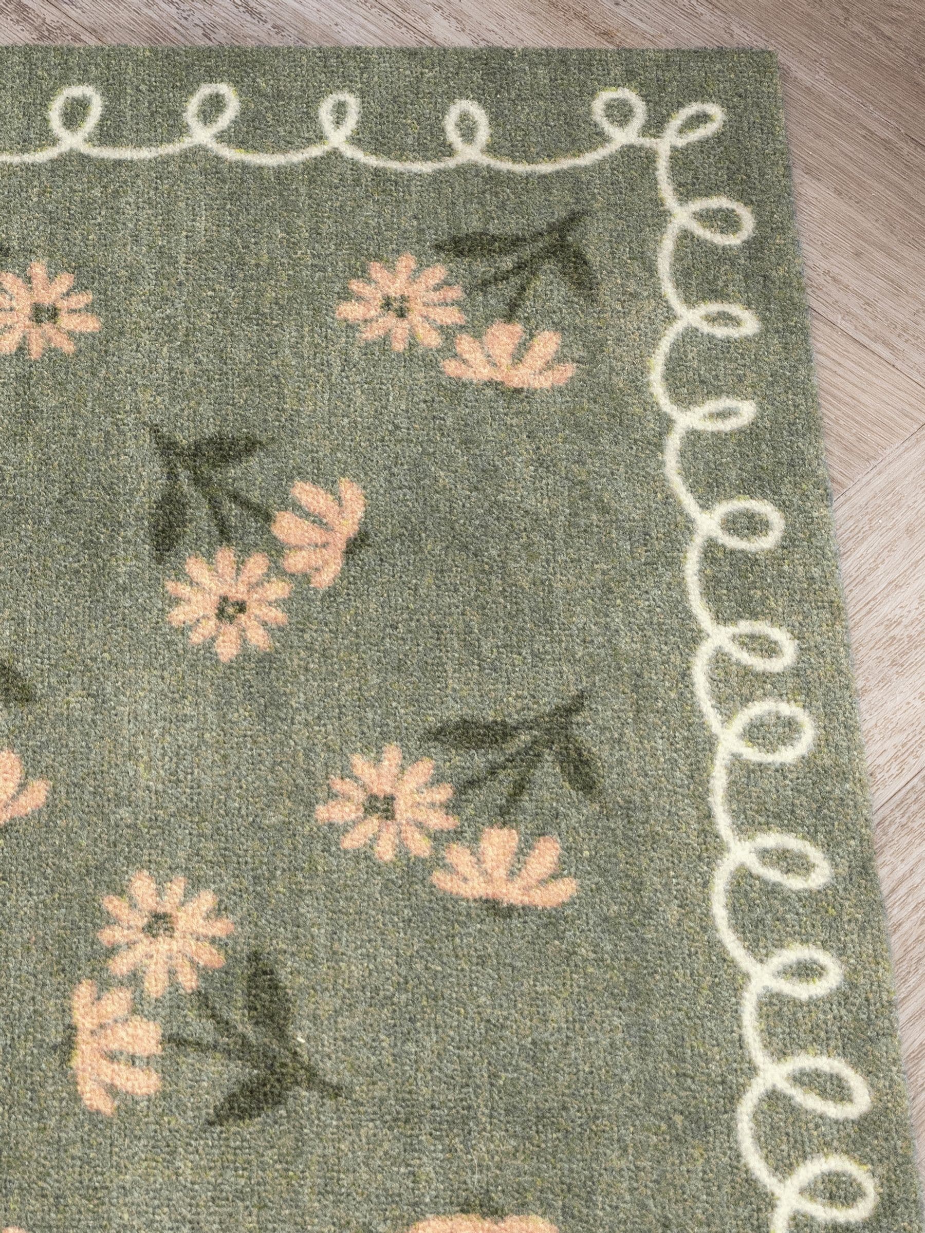 My Mat floor runner Home in Bloom Green 50x150cm, UK version
