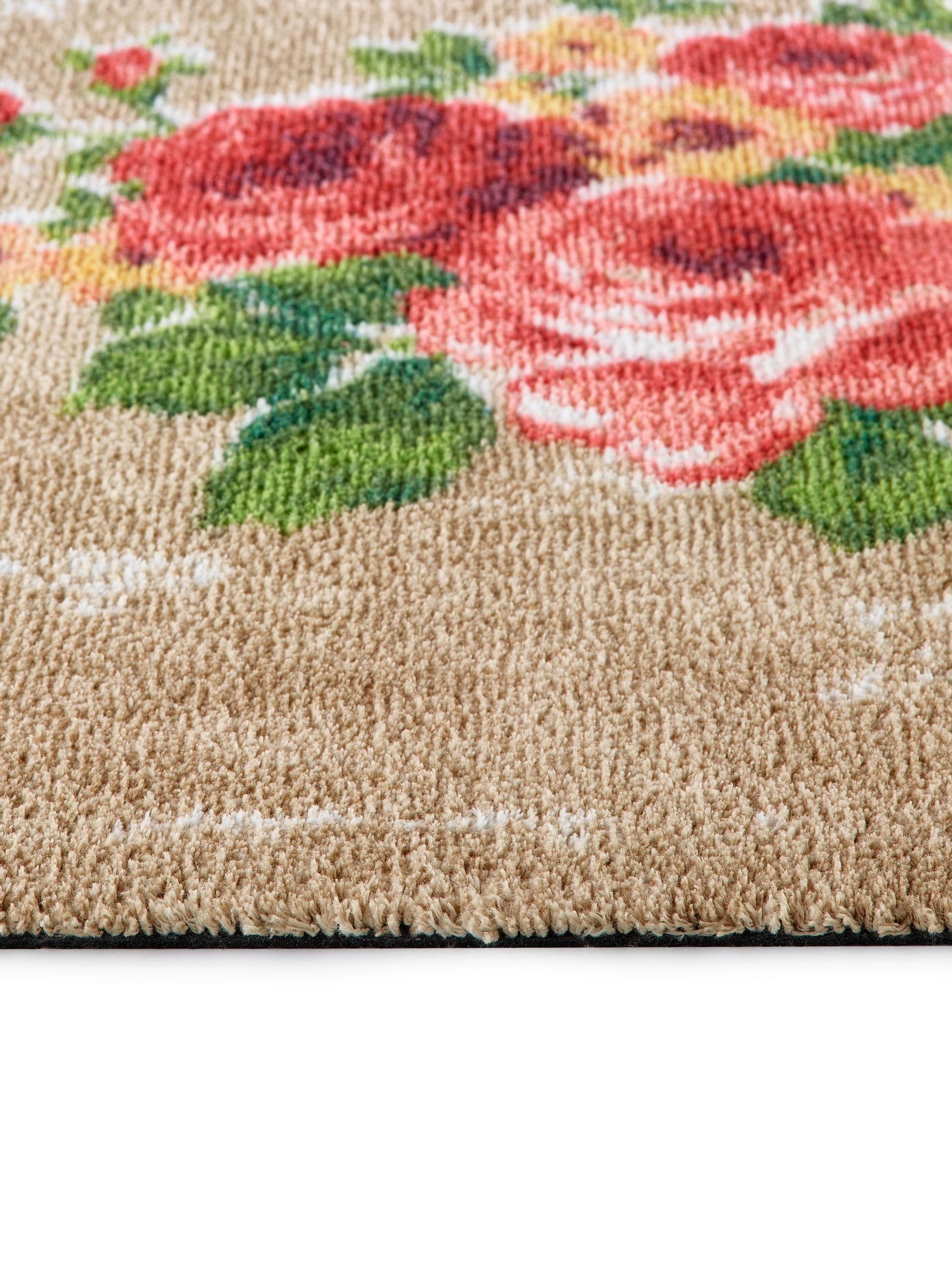 Hug Rug Beige Vintage Rose doormat - British product