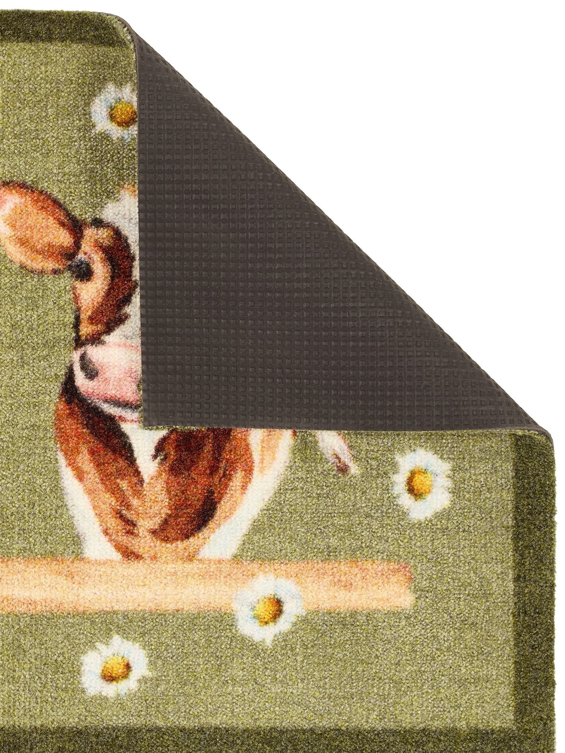 My Mat green daisy cow print mat 50x75cm (British brand)